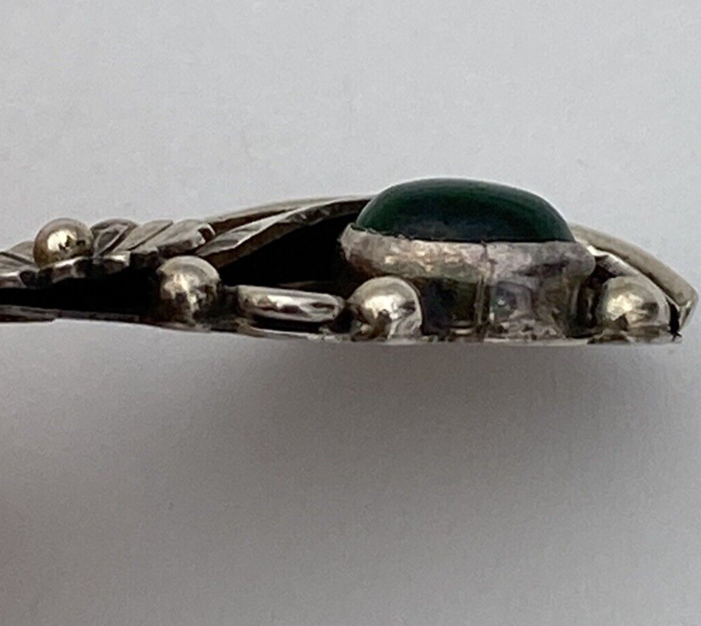 Southwest Style Sterling Silver Dark Green Turquoise Pendant 3.8 Grams - Image 6