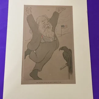 1904 Max Beerbohm Poets' Corner Lithographs Walt Whitman Dante Pair Literary Art