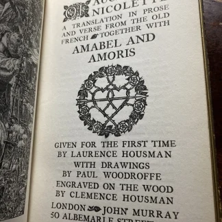 1902 Aucassin & Nicolette—Riviere & Son full calf, John Murray & wood engravings