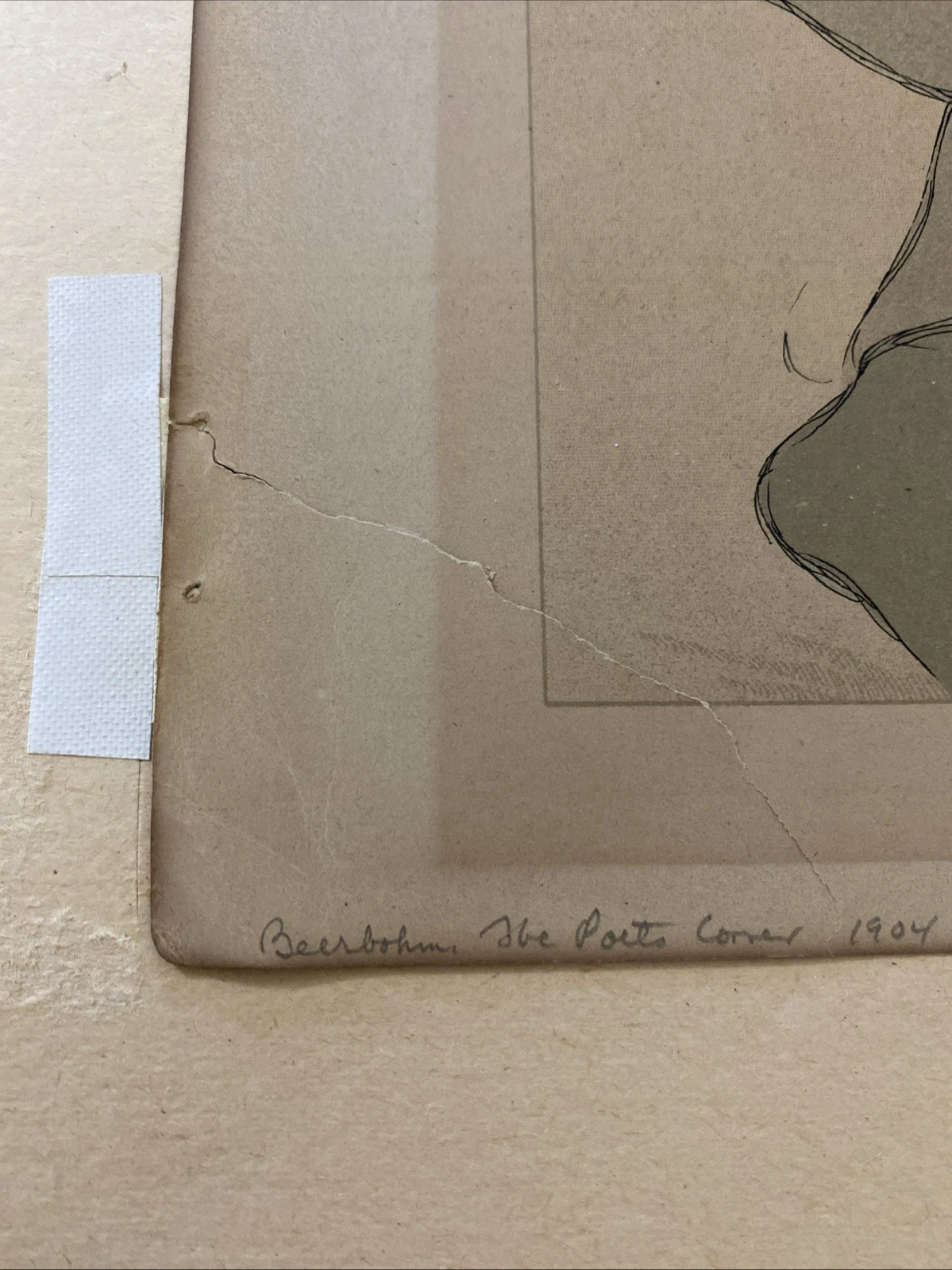 1904 Max Beerbohm Poets' Corner Lithographs Walt Whitman Dante Pair Literary Art - Image 5