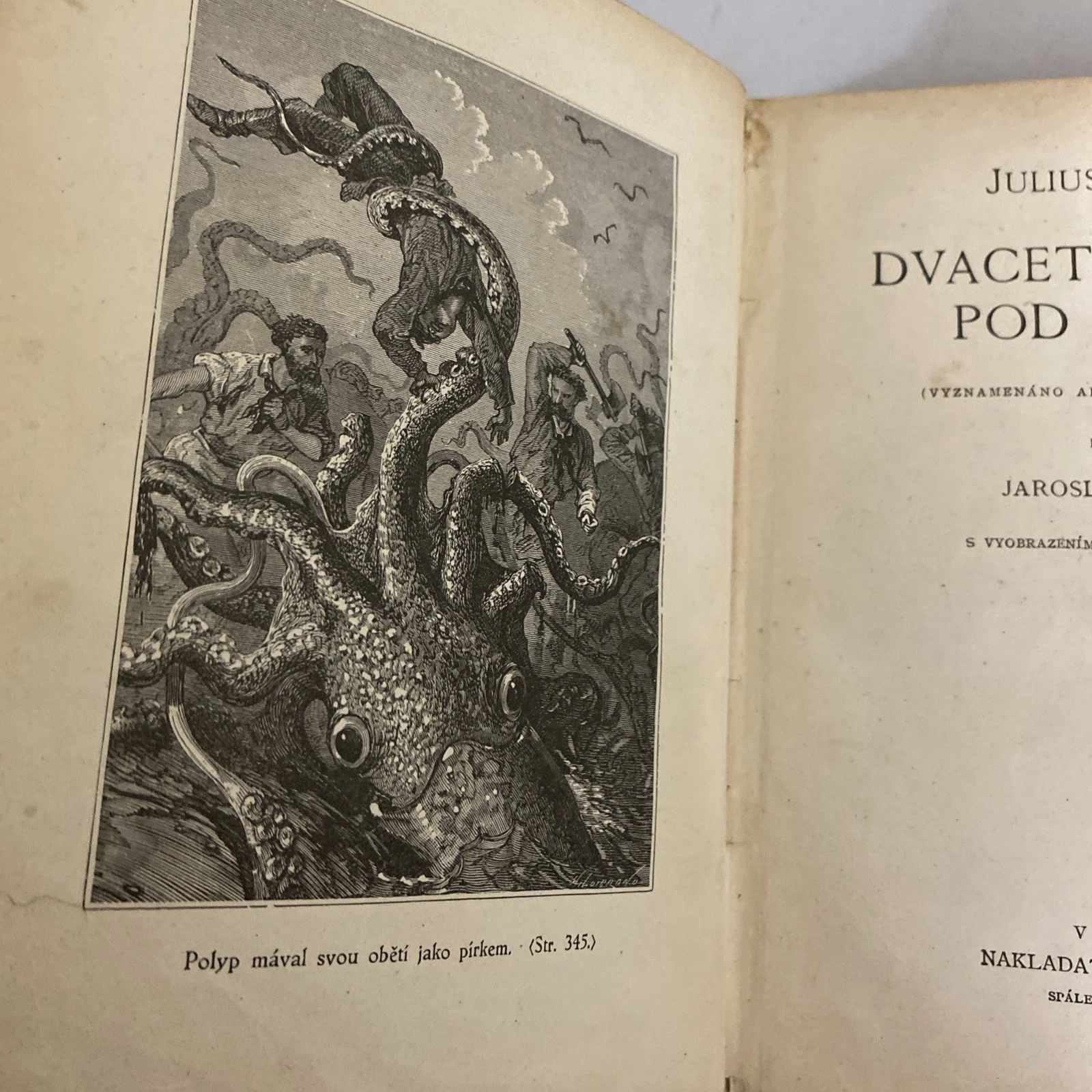 1928 Jules Verne Dvacet Tisic Mil Pod Morem Czech Illustrated Vilimek Book - Image 2