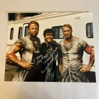 Thomas Rosales Jr Signed “The Running Man" Photo ARNOLD SCHWARZENEGGER