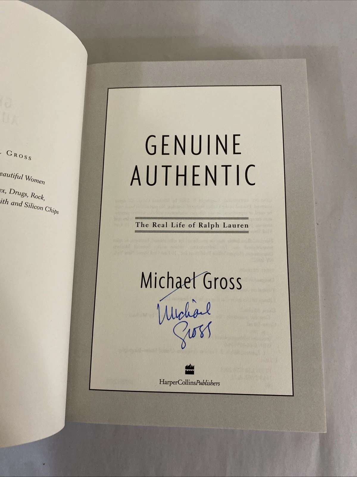 Signed 1st/1st Genuine Authentic Michael Gross Ralph Lauren Biography HC DJ 2003 - Image 3