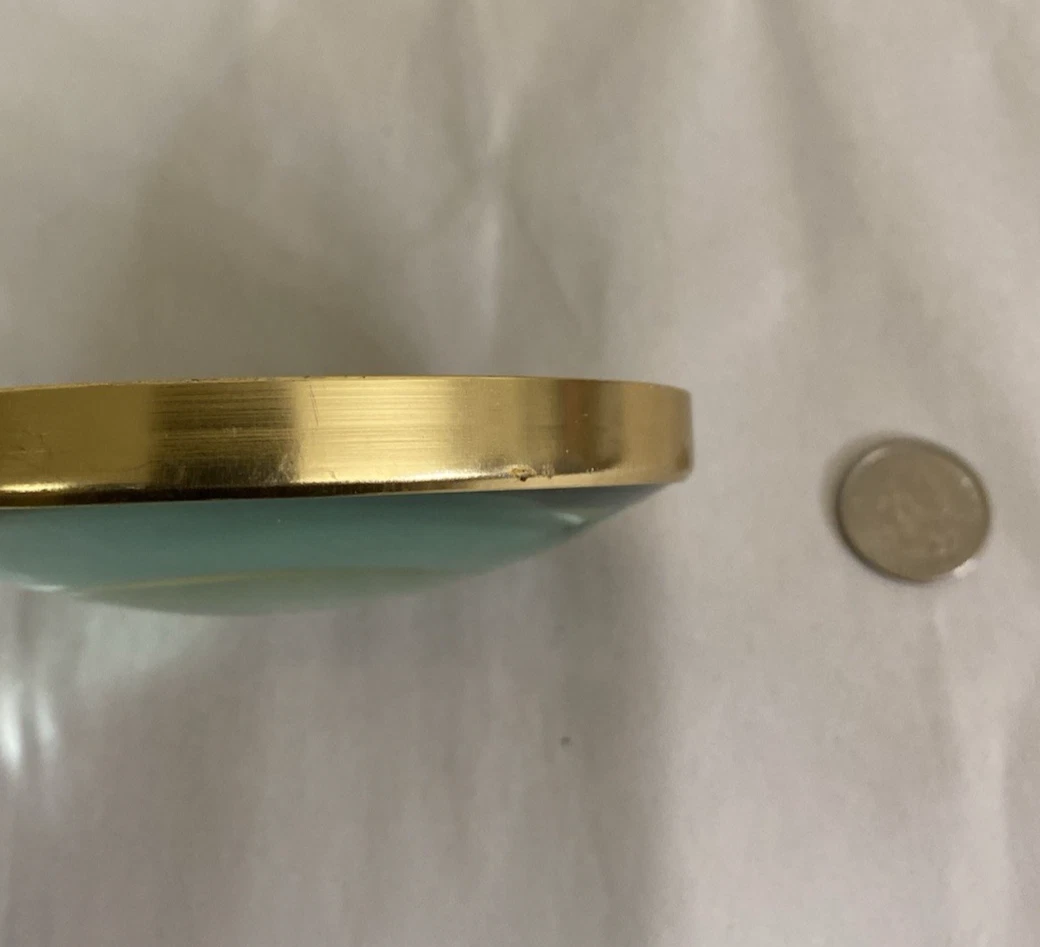 Vintage Brass Plano-Convex Desk Magnifier Bullseye, c.1950–70, 1 lb 2 oz - Image 4