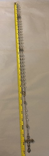 Beautiful Vintage AP Sterling Rosary With Faceted Crystal Beads, Christianity - Image 8