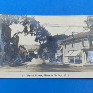 Water Street Newark Valley NY 8/22/1933 postcard w/ Century of Progress 1c stamp