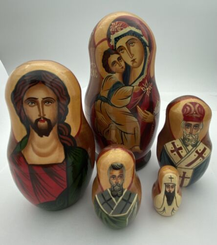 Vintage Russian Matryoshka Nesting Dolls, Jesus, Mary, Christmas, Christianity - Image 2