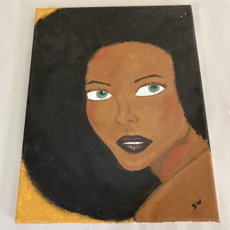 2015 Original Acrylic Portrait 'Sometimes…' Signed SW, Afrocentric Pop, 11x14 in