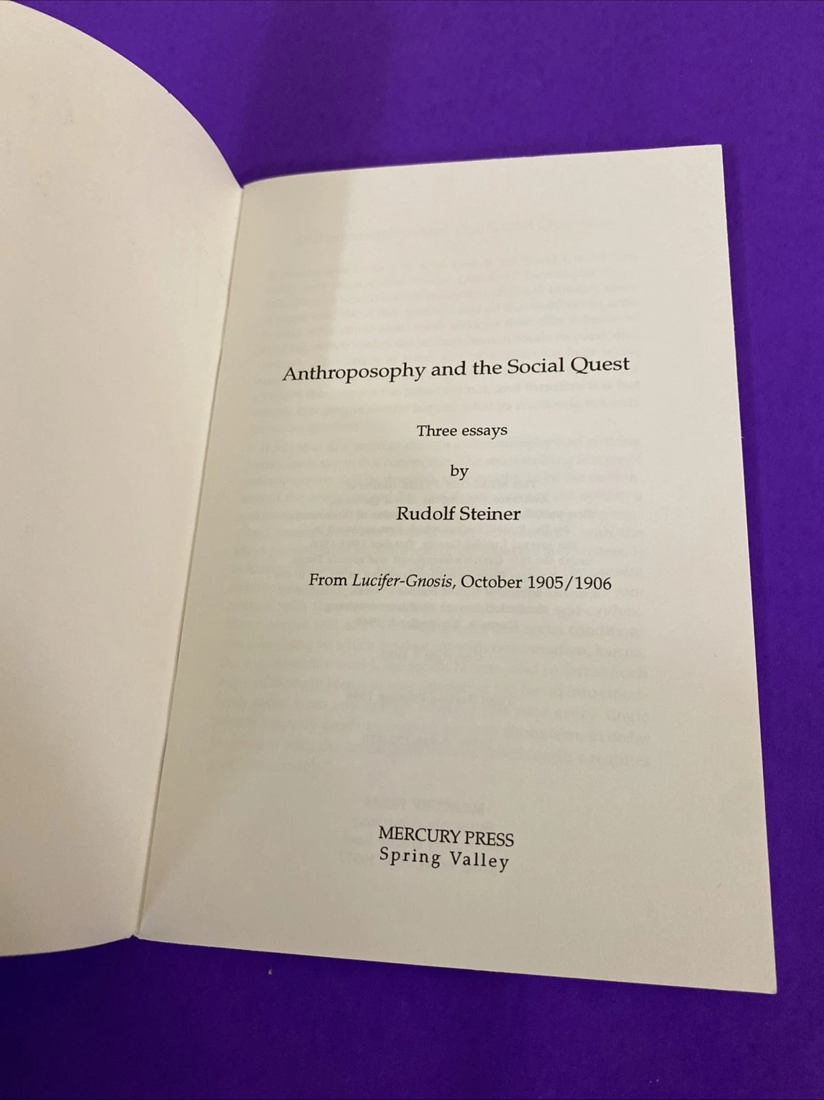 Rudolf Steiner Anthroposophy and the Social Question Mercury Press 1996 - Image 2
