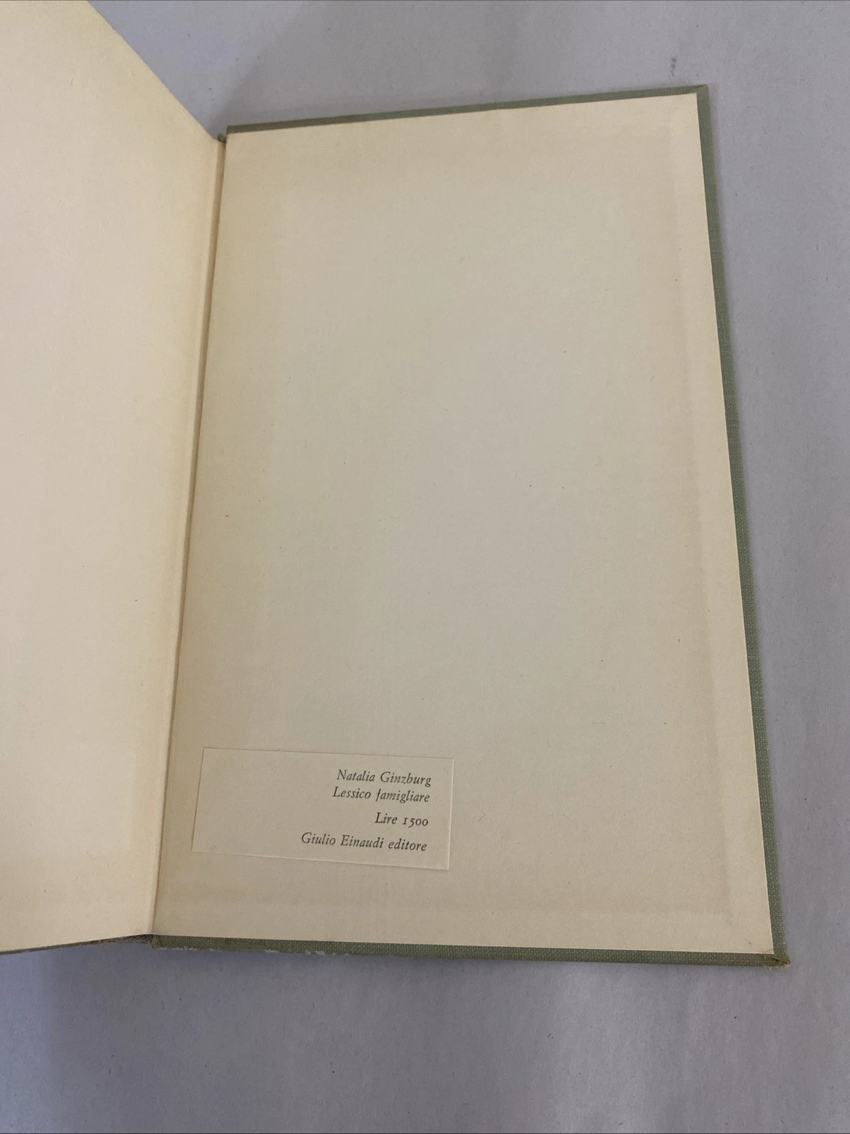 Natalia Ginzburg Lessico Famigliare Einaudi 1963 Quarta Edizione HC 1500 Lire IT - Image 7