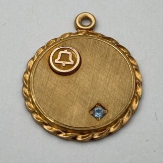 VINTAGE BELL TELEPHONE CHARM PENDANT GOLD FILLED SIGNED 1/5 10K GF