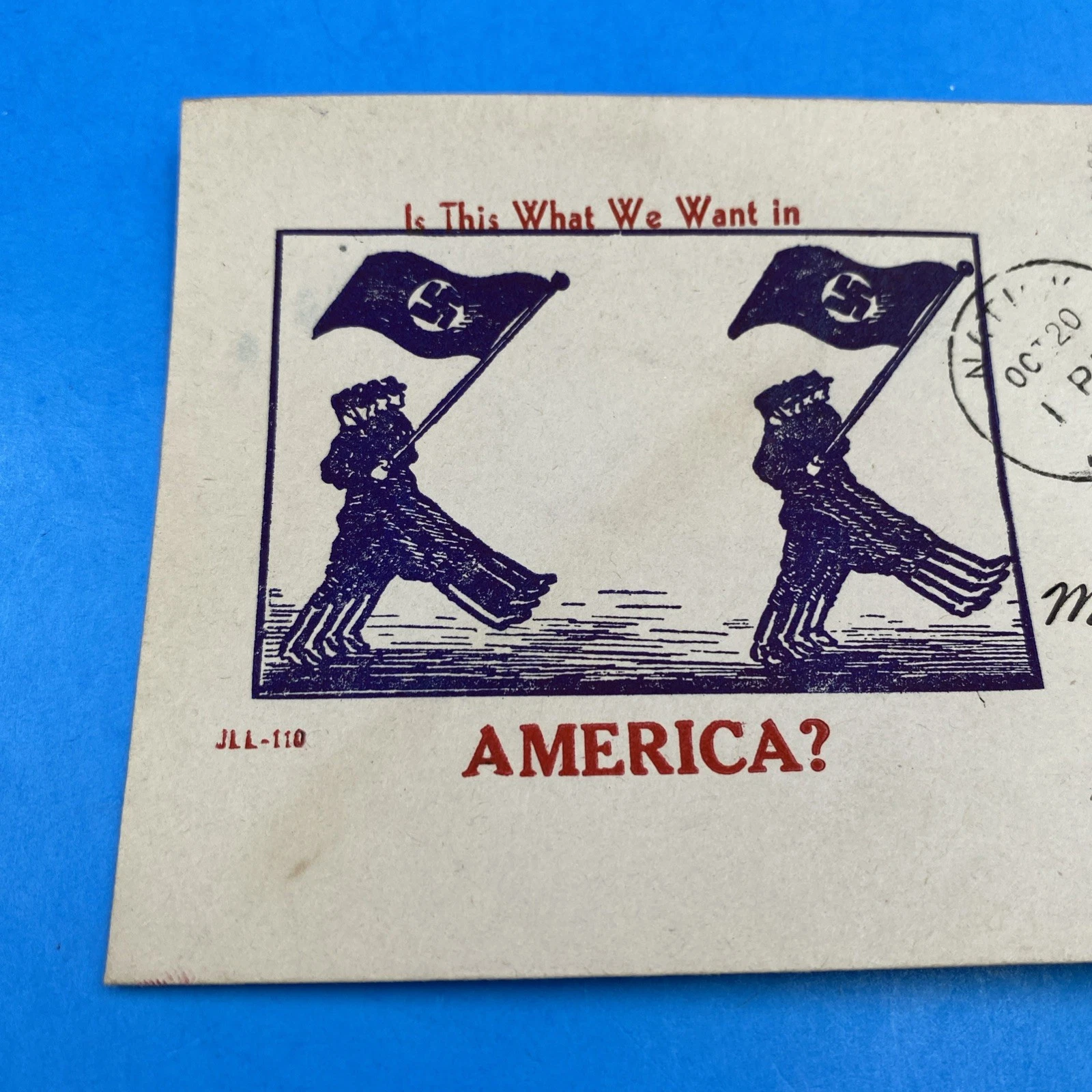 WWII Patriotic Cover 'Is This What We Want in America?' 3¢ Corregidor, JLL-110 - Image 2