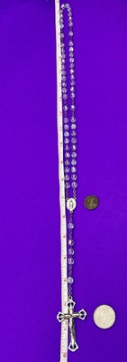 Vintage Claudio Cipolletti Aurora Borealis Crystal Faceted Glass Rosary, ITALY - Image 6