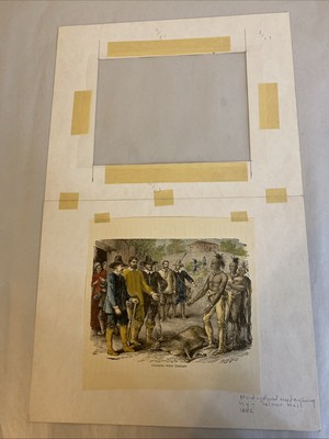 Trading with Indians - Hand Colored Engraving - Selmar Hess - 1882 - Image 3