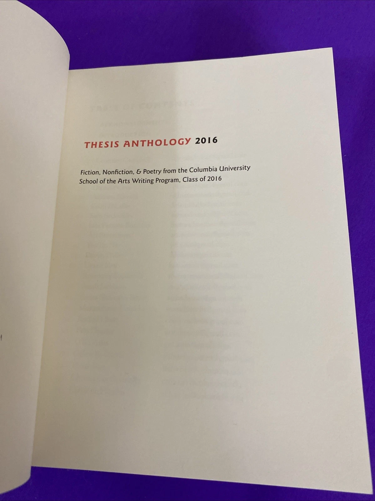 Columbia University School of the Arts Thesis Anthology 2016 MFA Student Writing - Image 4