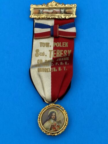 Vintage Polish Marian Ribbon & Medal (Brooklyn) – Rare Collectible