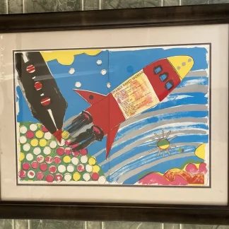 1964 Kiki Kogelnik Orange Naked Woman One Cent Life Pop Art Lithograph Framed