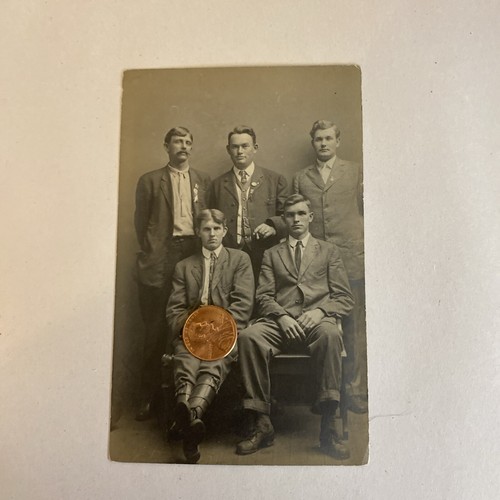 Antique Cook Collection Photo - 5 Dapper Men, One With Cigar - Rare Find