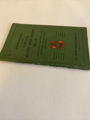 Rare 1940 SINGER Electric Sewing Machine Model 66-16 Instructions Manual Booklet - Image 3