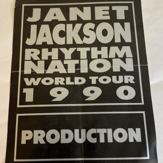 Janet Jackson Rhythm Nation World Tour 1990 Production Door Notice & Pass