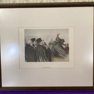 Vintage Honore Daumier Demosthenian Peroration Framed Lawyer Courtroom Art Print
