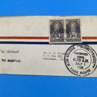 1926 First Flight Airmail Cover CAM-1 Hartford to Boston with July 1 Postmarks