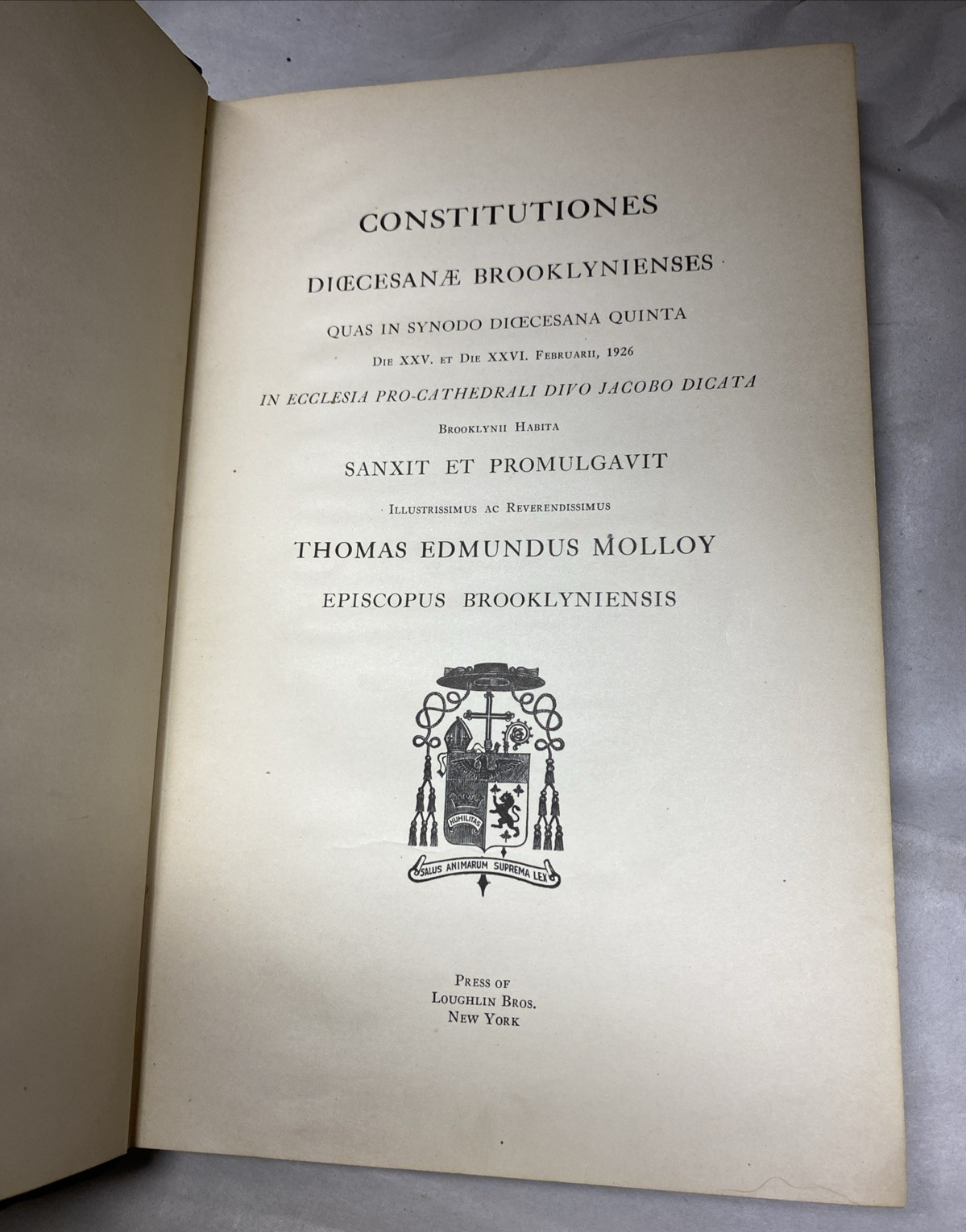 Thomas Edmundus Molloy / Constitutiones Dioecesanae Brooklynienses Quas 1St 1926 - Image 4