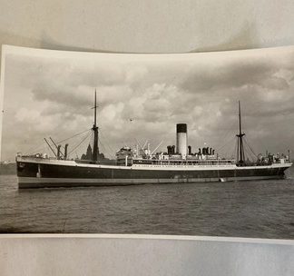 1910 Photo S/S Aeneas Steamship WWII Loss J. McRoberts Wallasey Stamp