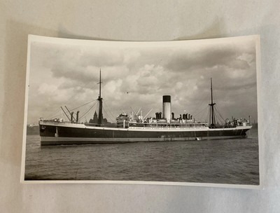 1910 Photo S/S Aeneas Steamship WWII Loss J. McRoberts Wallasey Stamp