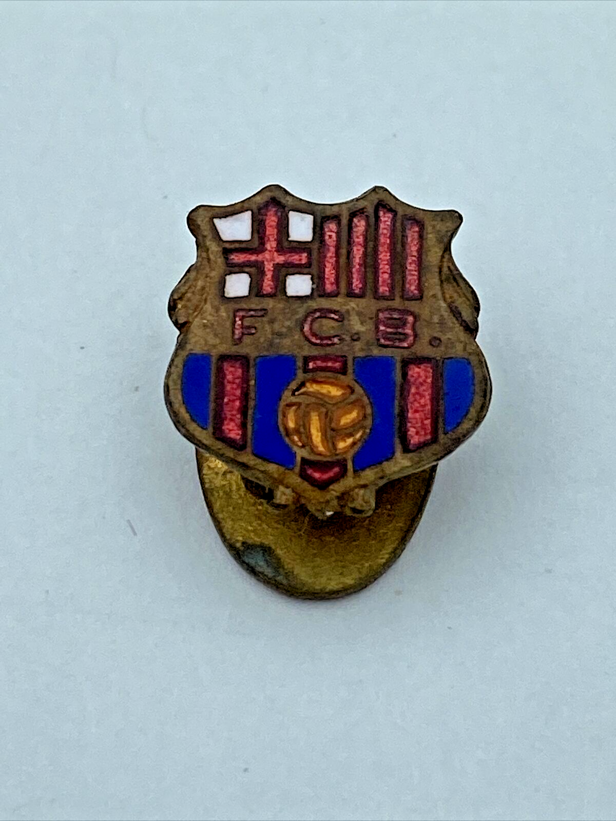 Spain FC Barcelona buttonhole, vintage badge, nice rare old model, not a pin