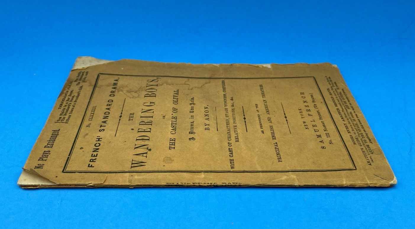 1850s Samuel French Wandering Boys Castle of Olival Acting Edition Drama Rare NY - Image 8