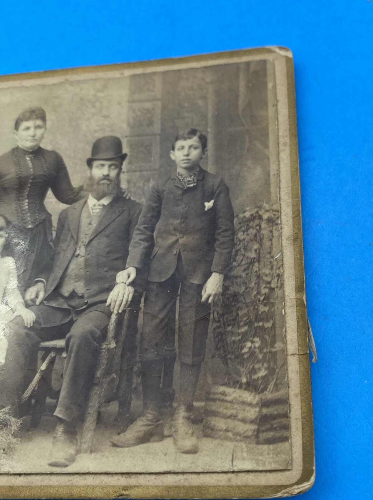 c1880s New York Victorian Family Cabinet Card Perry & Holtzmann 136 Bowery Photo - Image 3