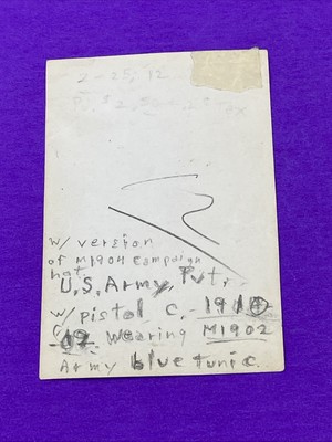 U.S. Army Soldier w/ M1904 Hat & Pistol c1910 in M1902 Blue Uniform - Image 4