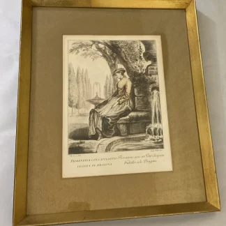 1820s Florentine Costume Engraving Bezzuoli/Nesti, Plate 4, Framed 16x19, c.1825