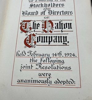 Edward E. Nahon 1924 Corporate Resolution Book NY Entrepreneur Original Doc