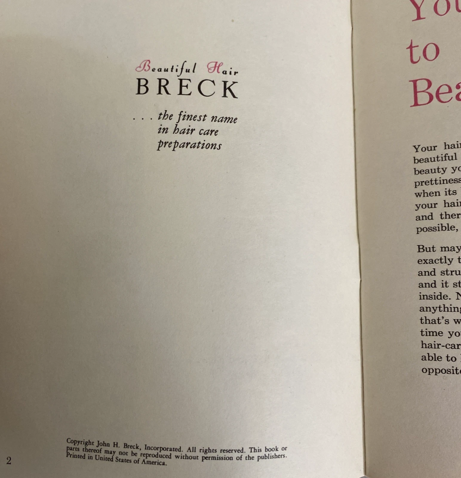 Lot 2 Vintage Breck The Story of Beautiful Hair Booklets + Junior Miss Cover Set - Image 5