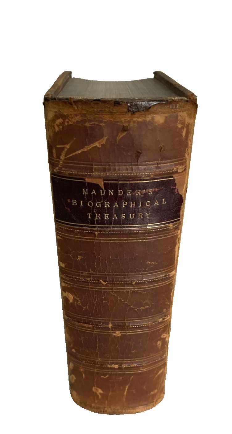1866 Maunder Biographical Treasury leather 13th ed Longmans Green London antique