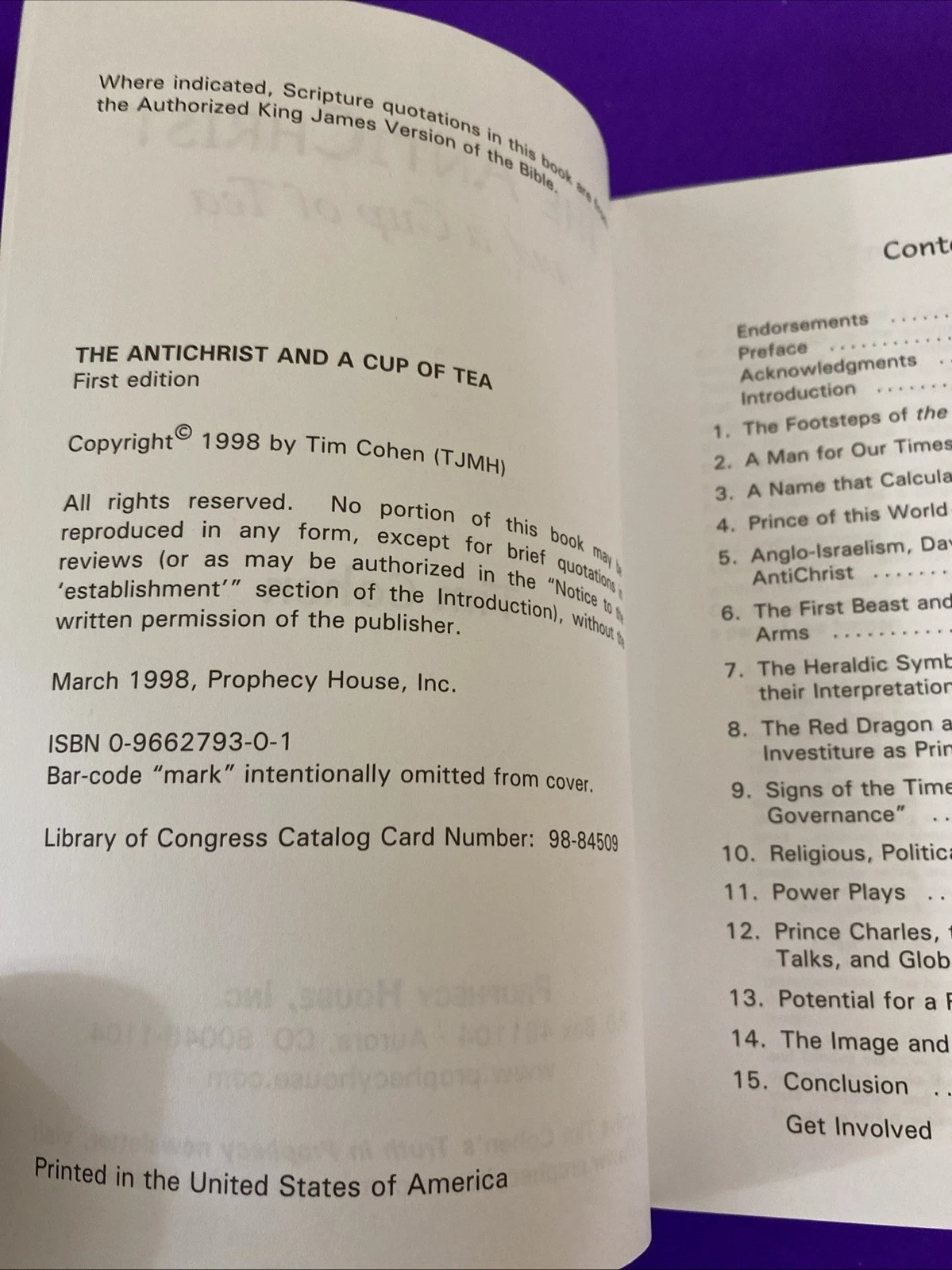 1998 The Antichrist and a Cup of Tea Tim Cohen First Edition Prince Charles Rare - Image 4