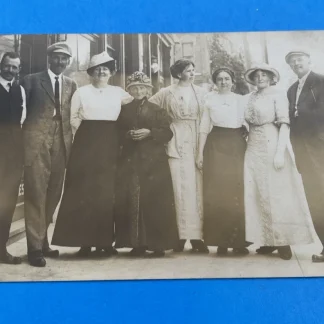 RPPC 1910s Street Group Photo, 'POST NO BILLS' New York Edison Utility Pole, NYC