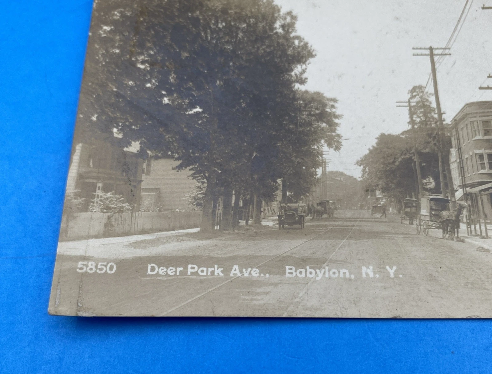 RPPC Deer Park Ave Babylon NY Star Laundry Trolley Tracks Smith & Salmon No 5850 - Image 2