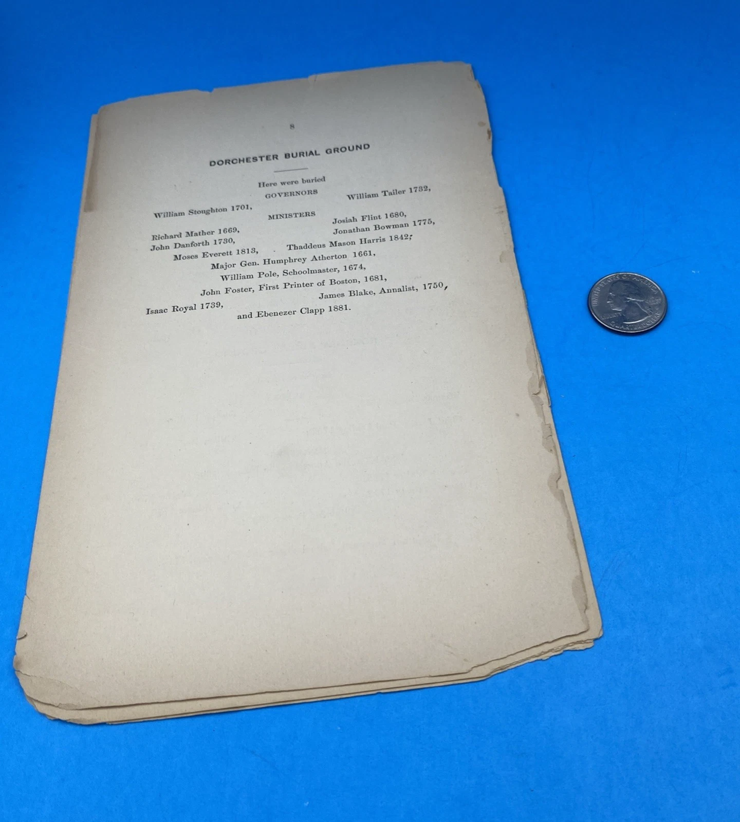 1883 Boston Burial Grounds Bronze Tablets Samuel A. Green Massachusetts Offprint - Image 6