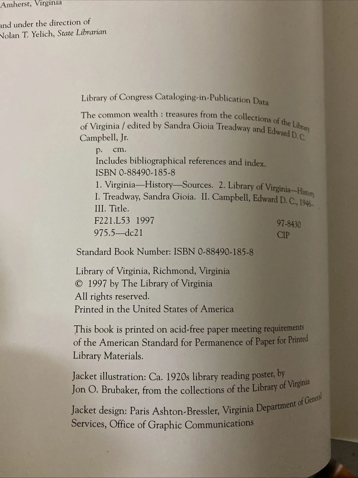 The Common Wealth: Library of Virginia Treasures 1997 HC/DJ Signed Judith Godwin - Image 4