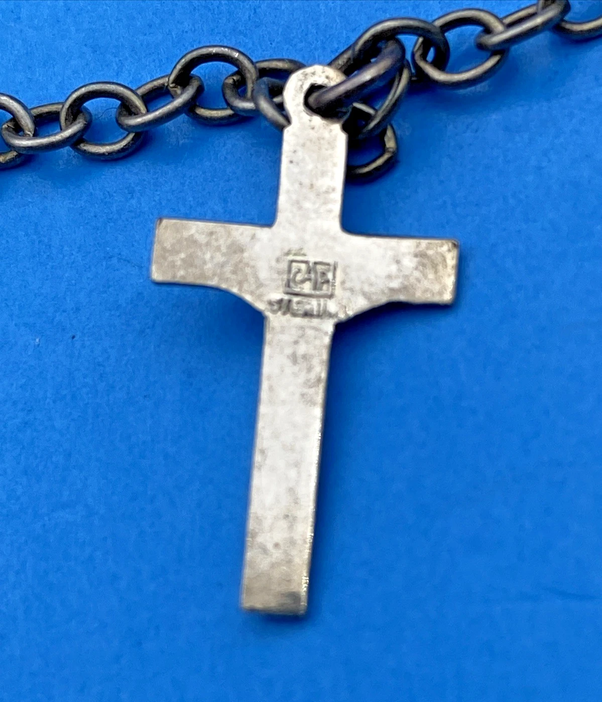 Vintage Sterl. Catholic Charm Bracelet 6.5" Miraculous Prague Jesus Crucifix Set - Image 6