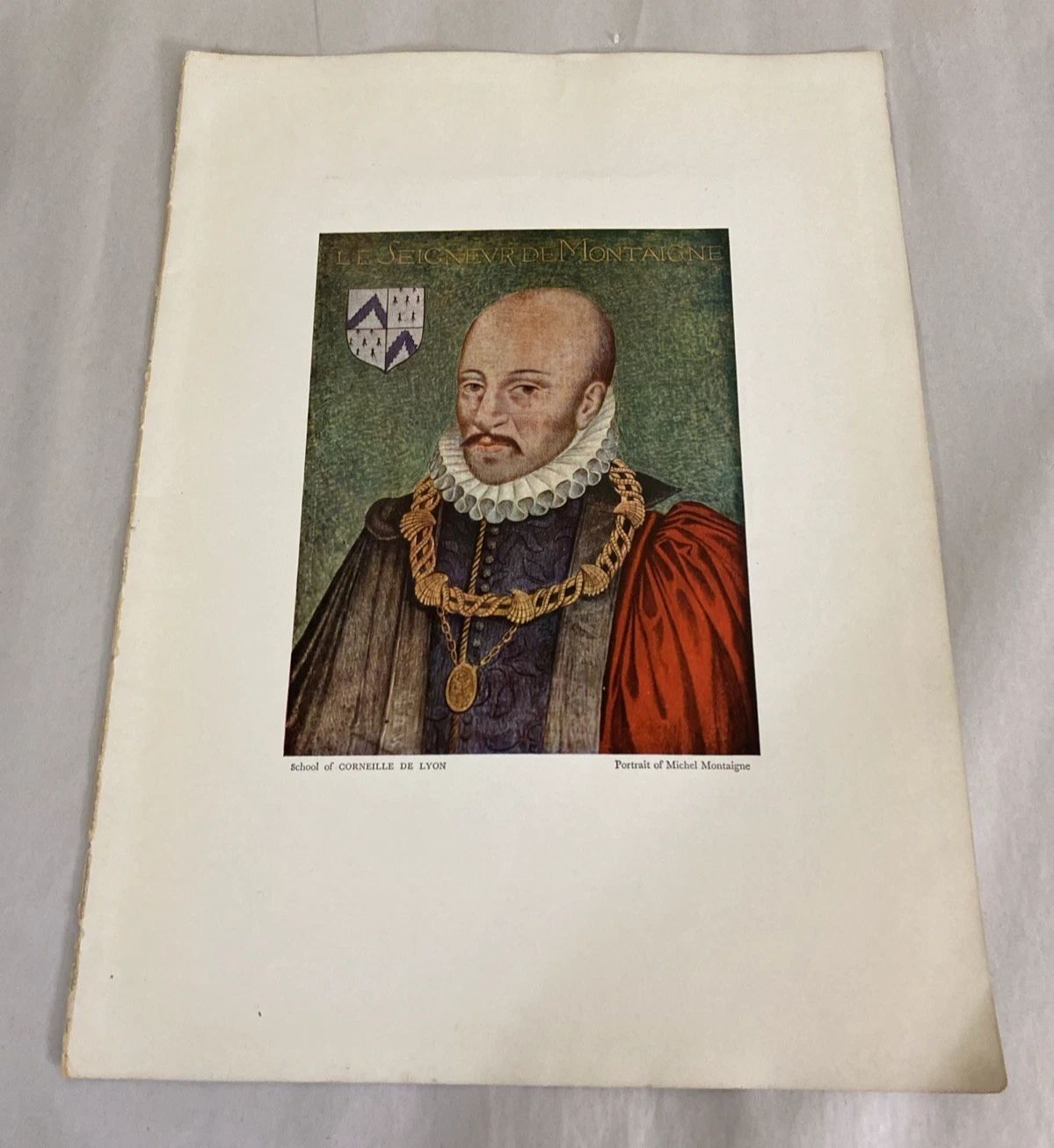 1939 Verve Montaigne Port. (School of Corneille de Lyon) color plate + essay 2pp