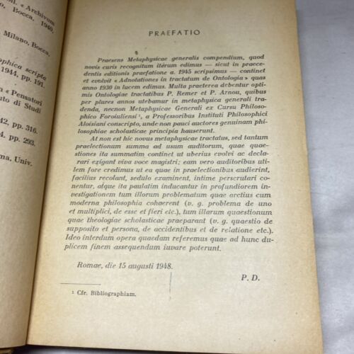 Metaphysica Generalis praelectionum summa ad usum auditorum Dezza, Paulus: 1948 - Image 4