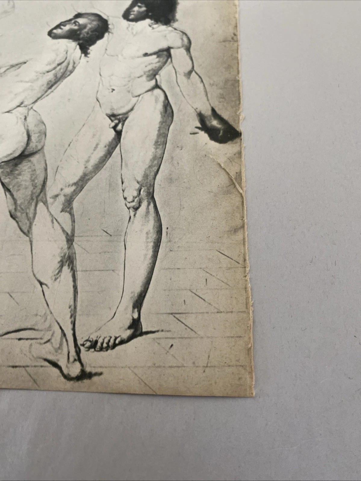 Verve 1939 single leaf: French male studies after David + Bracelli Harlequin art - Image 3