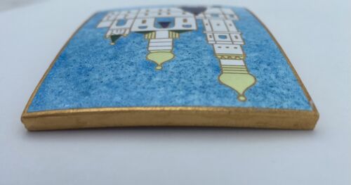 Vintage Russian Gzhel Enamel Souvenir Plaquette- Blue & White - Image 8