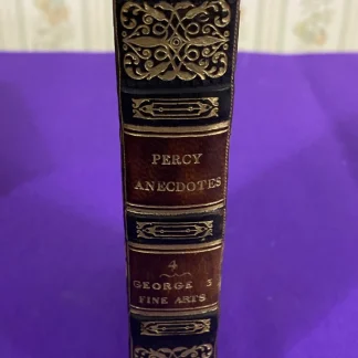 1826 Percy Anecdotes Vol IV George III Fine Arts Lawrence Leather Book