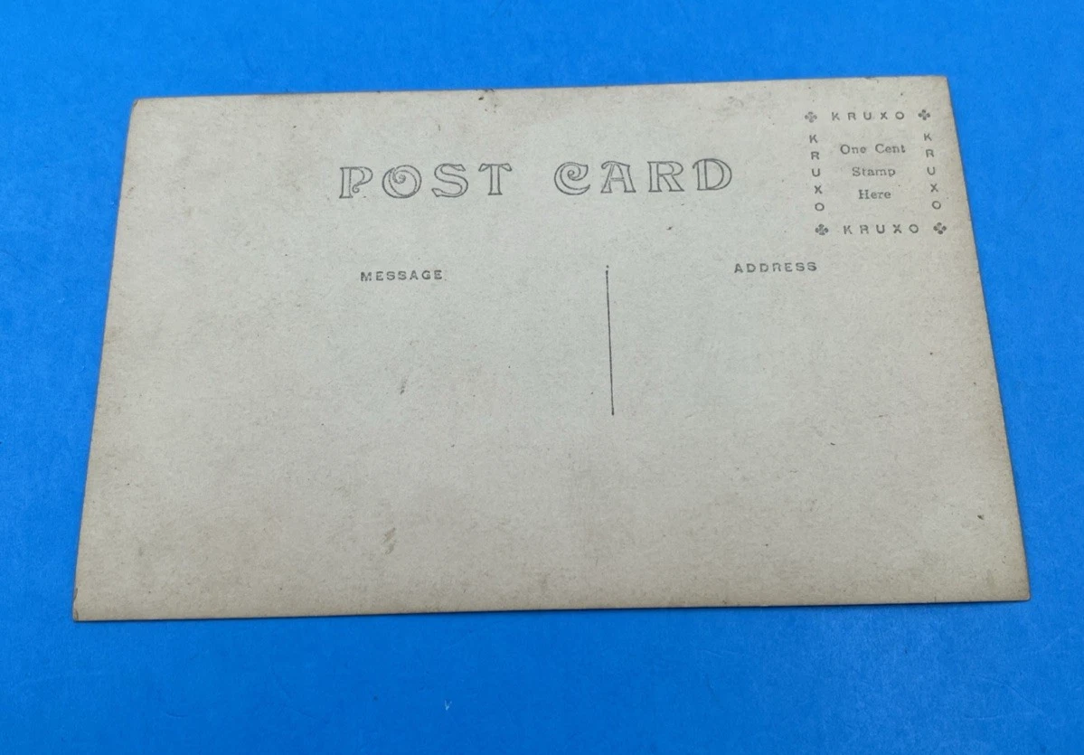 Haunted Boy Portrait RPPC KRUXO c1910s - Eerie 'Damien' Look, Unused Real Photo! - Image 2