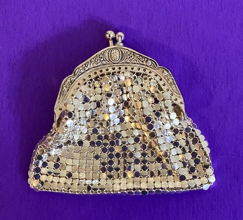 Vintage Art Deco Mesh Chainmail Coin Purse Silver Tone Germany